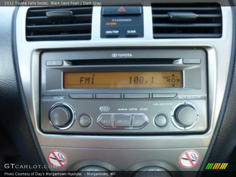 Black Sand Pearl / Dark Gray 2012 Toyota Yaris Sedan