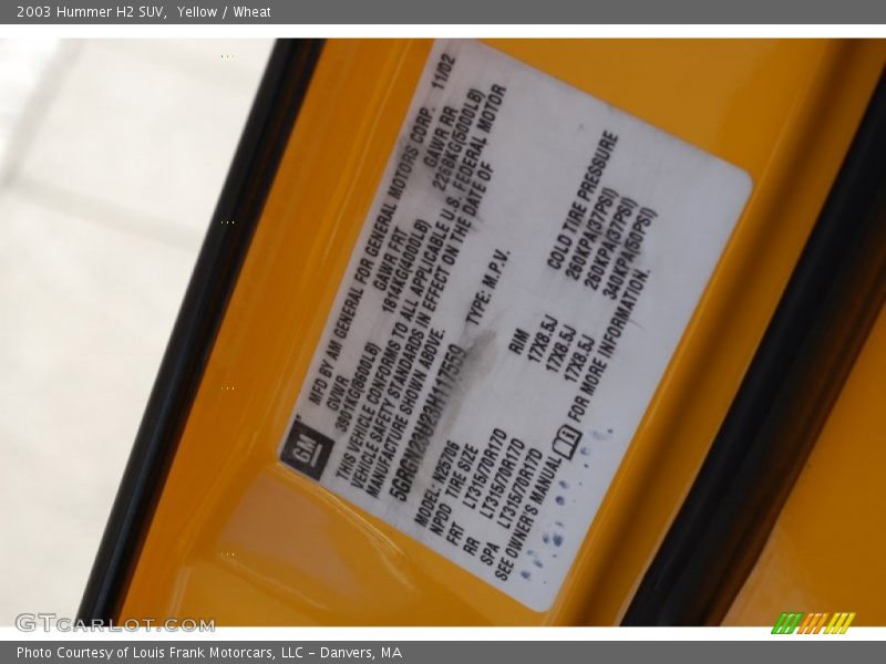 Yellow / Wheat 2003 Hummer H2 SUV