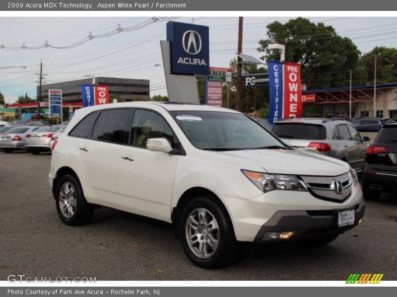 Aspen White Pearl / Parchment 2009 Acura MDX Technology