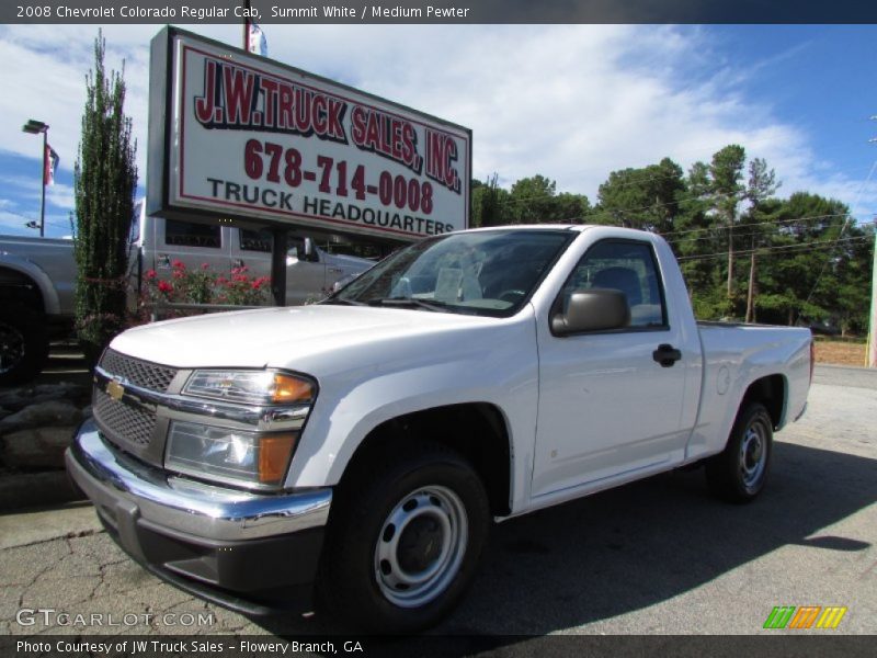 Summit White / Medium Pewter 2008 Chevrolet Colorado Regular Cab