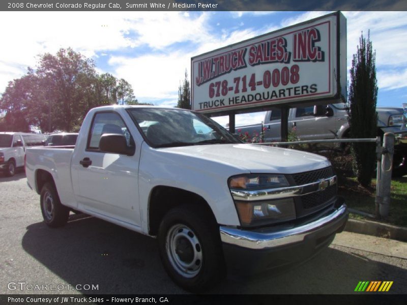 Summit White / Medium Pewter 2008 Chevrolet Colorado Regular Cab