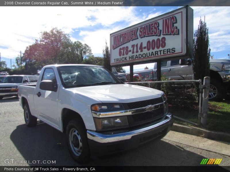 Summit White / Medium Pewter 2008 Chevrolet Colorado Regular Cab