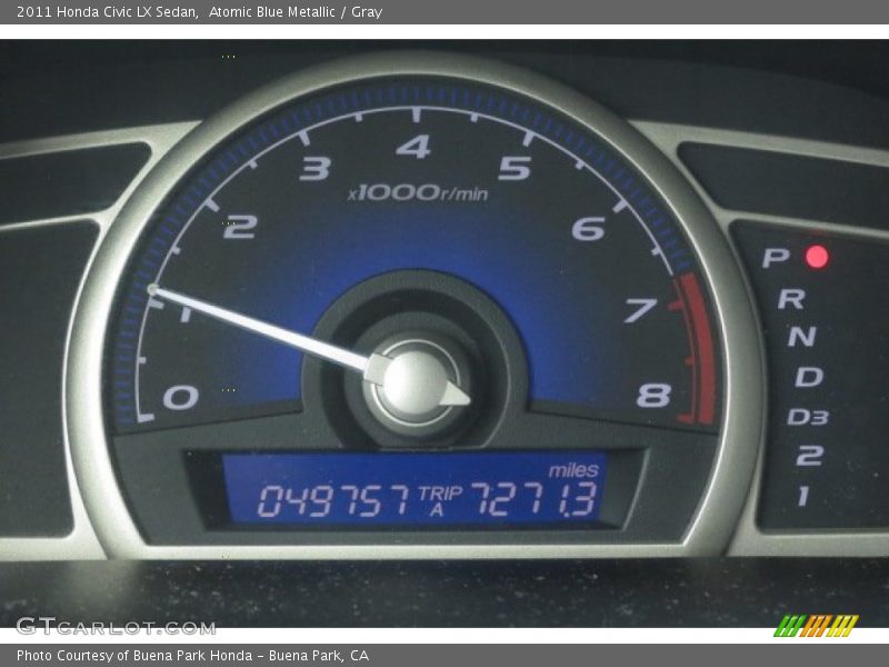 Atomic Blue Metallic / Gray 2011 Honda Civic LX Sedan