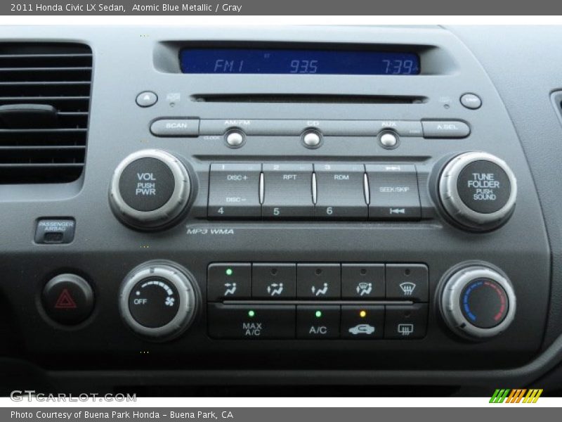 Atomic Blue Metallic / Gray 2011 Honda Civic LX Sedan