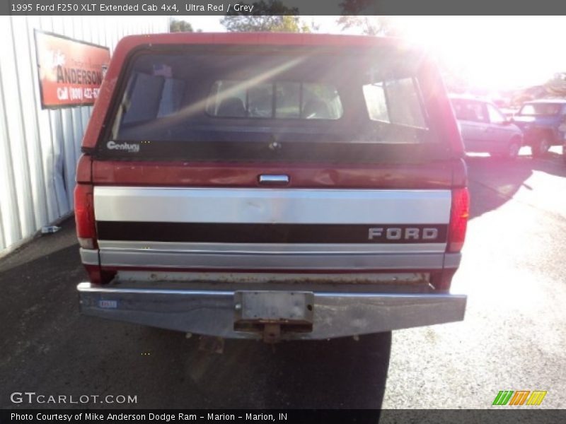 Ultra Red / Grey 1995 Ford F250 XLT Extended Cab 4x4