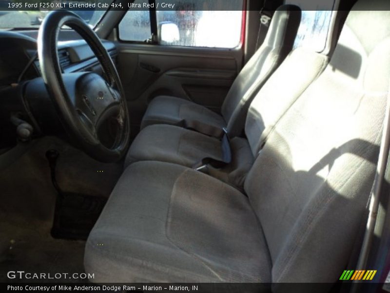 Ultra Red / Grey 1995 Ford F250 XLT Extended Cab 4x4