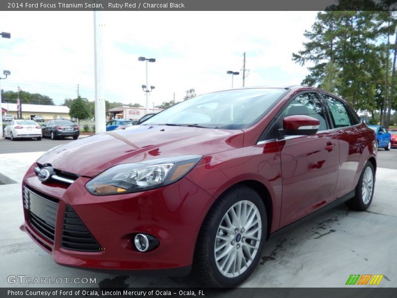 Ruby Red / Charcoal Black 2014 Ford Focus Titanium Sedan