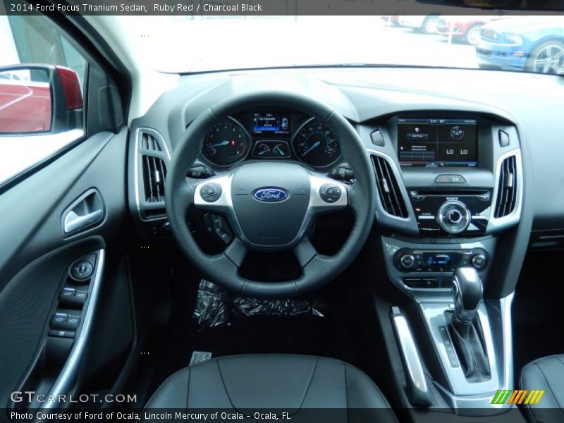Ruby Red / Charcoal Black 2014 Ford Focus Titanium Sedan