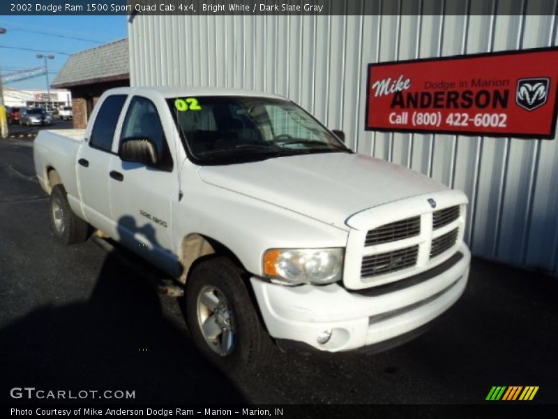 Bright White / Dark Slate Gray 2002 Dodge Ram 1500 Sport Quad Cab 4x4