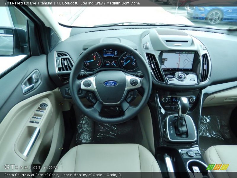 Sterling Gray / Medium Light Stone 2014 Ford Escape Titanium 1.6L EcoBoost