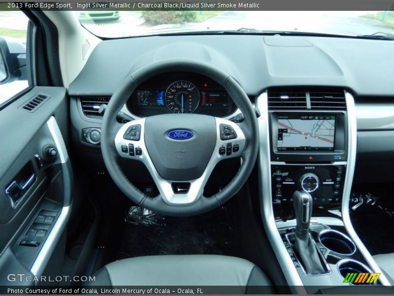 Ingot Silver Metallic / Charcoal Black/Liquid Silver Smoke Metallic 2013 Ford Edge Sport