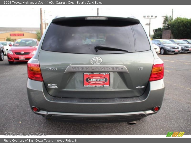 Cypress Green Pearl / Sand Beige 2008 Toyota Highlander Sport 4WD