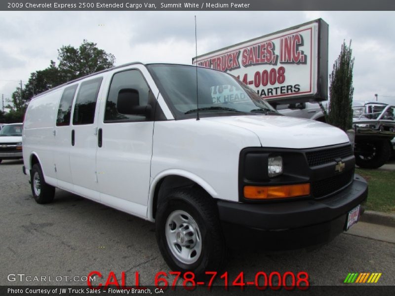 Summit White / Medium Pewter 2009 Chevrolet Express 2500 Extended Cargo Van
