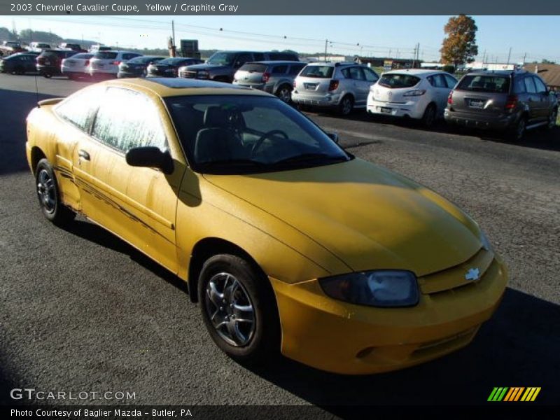 Yellow / Graphite Gray 2003 Chevrolet Cavalier Coupe