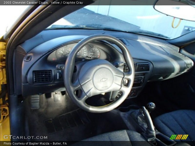Yellow / Graphite Gray 2003 Chevrolet Cavalier Coupe