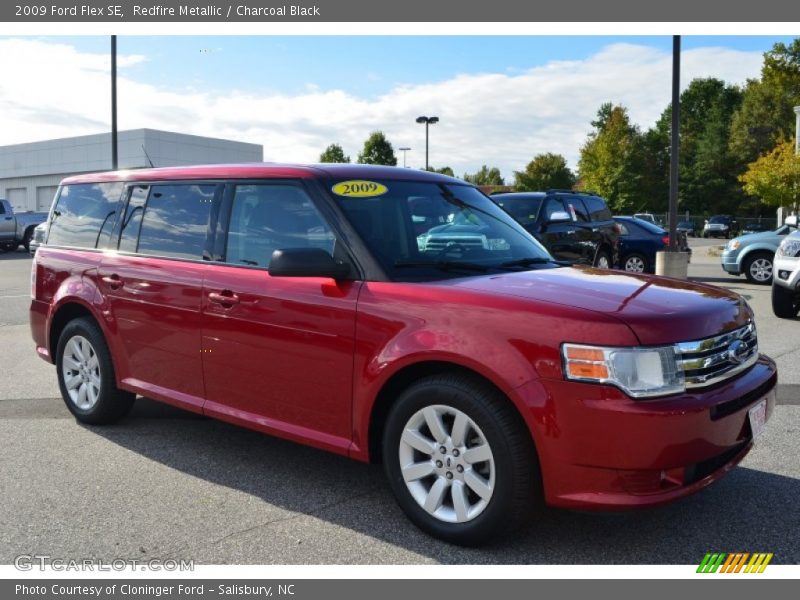 Redfire Metallic / Charcoal Black 2009 Ford Flex SE