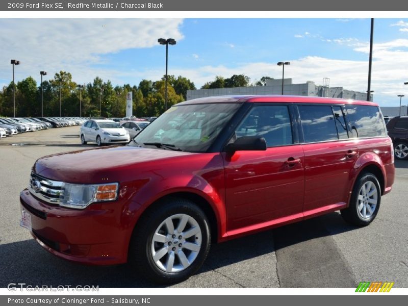 Redfire Metallic / Charcoal Black 2009 Ford Flex SE