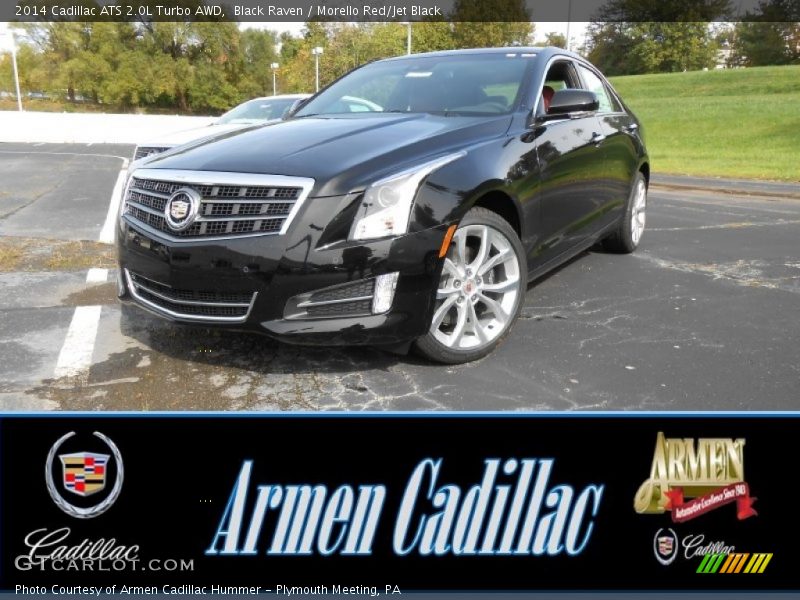 Black Raven / Morello Red/Jet Black 2014 Cadillac ATS 2.0L Turbo AWD