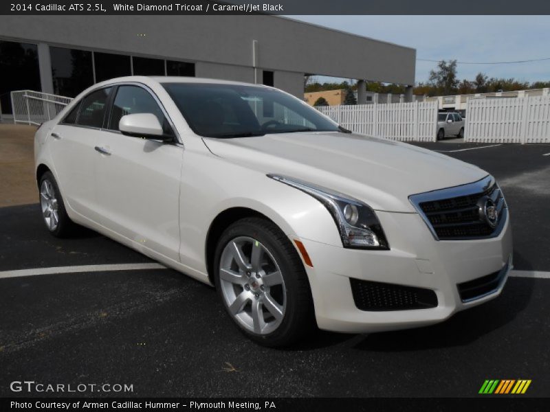 White Diamond Tricoat / Caramel/Jet Black 2014 Cadillac ATS 2.5L
