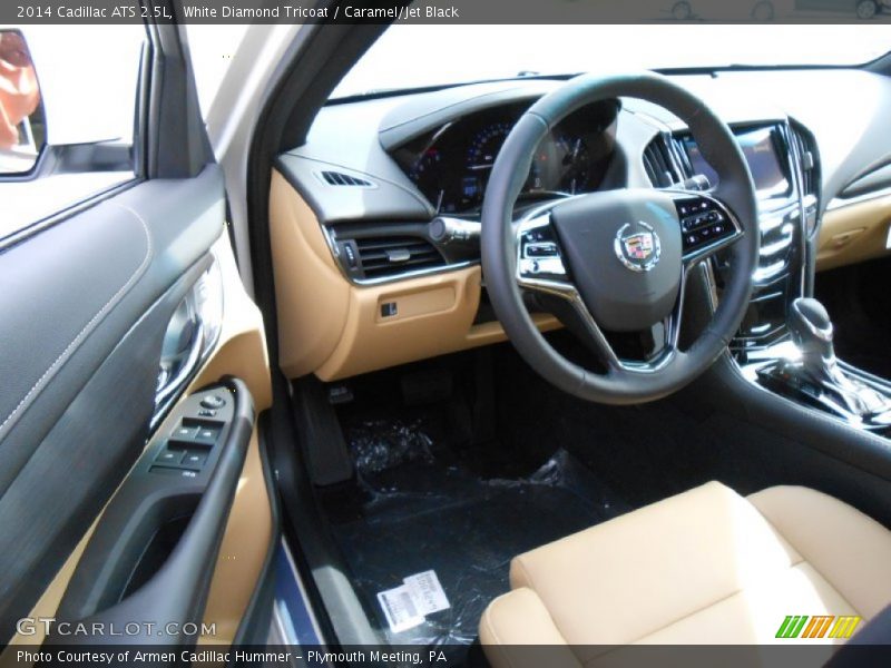 White Diamond Tricoat / Caramel/Jet Black 2014 Cadillac ATS 2.5L