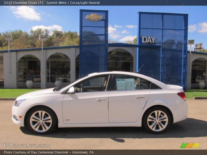 Summit White / Cocoa/Light Neutral 2013 Chevrolet Cruze LTZ