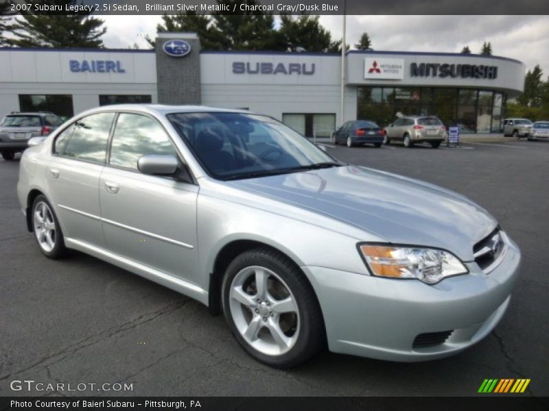 Brilliant Silver Metallic / Charcoal Gray/Dusk Blue 2007 Subaru Legacy 2.5i Sedan