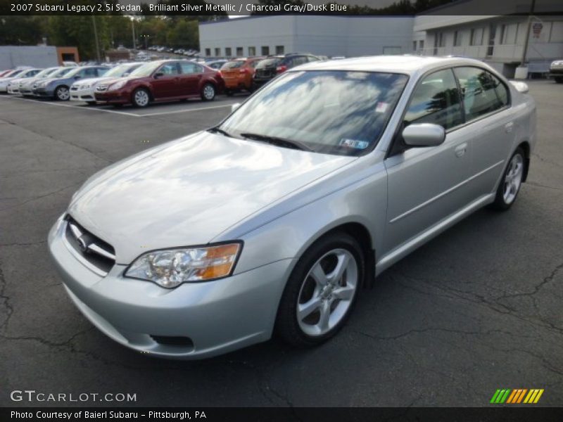 Brilliant Silver Metallic / Charcoal Gray/Dusk Blue 2007 Subaru Legacy 2.5i Sedan