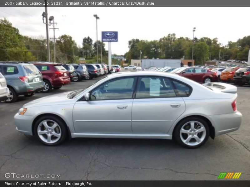 Brilliant Silver Metallic / Charcoal Gray/Dusk Blue 2007 Subaru Legacy 2.5i Sedan