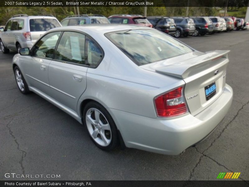 Brilliant Silver Metallic / Charcoal Gray/Dusk Blue 2007 Subaru Legacy 2.5i Sedan
