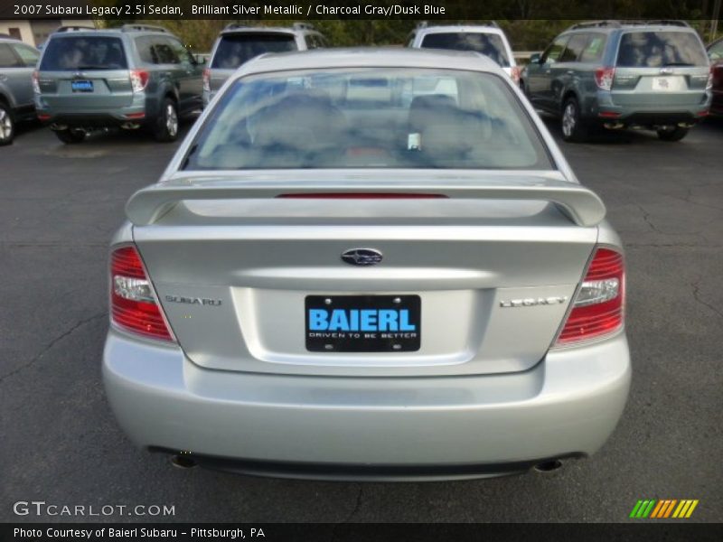 Brilliant Silver Metallic / Charcoal Gray/Dusk Blue 2007 Subaru Legacy 2.5i Sedan