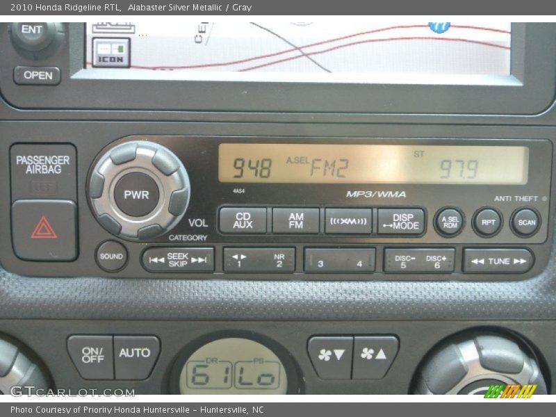 Alabaster Silver Metallic / Gray 2010 Honda Ridgeline RTL