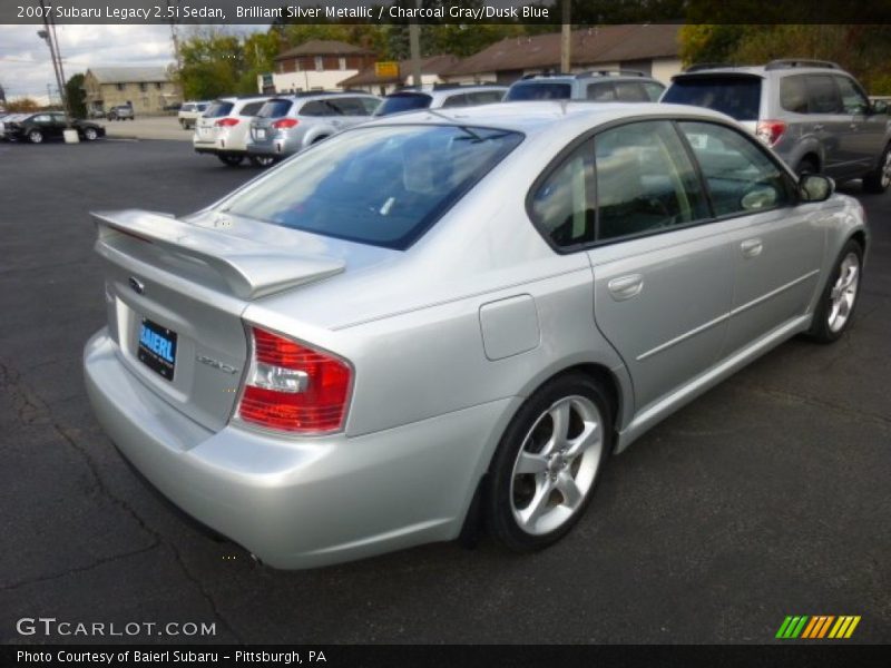 Brilliant Silver Metallic / Charcoal Gray/Dusk Blue 2007 Subaru Legacy 2.5i Sedan