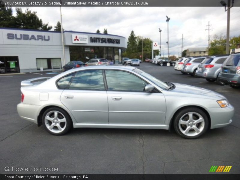 Brilliant Silver Metallic / Charcoal Gray/Dusk Blue 2007 Subaru Legacy 2.5i Sedan