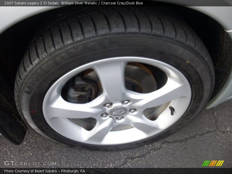 Brilliant Silver Metallic / Charcoal Gray/Dusk Blue 2007 Subaru Legacy 2.5i Sedan
