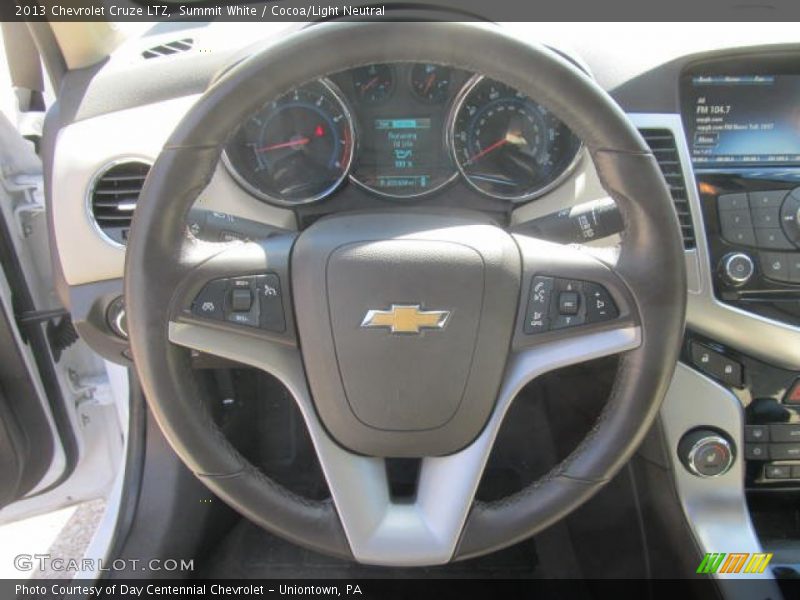 Summit White / Cocoa/Light Neutral 2013 Chevrolet Cruze LTZ