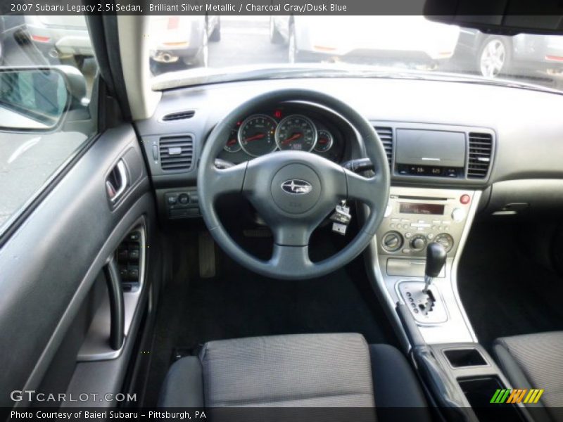 Brilliant Silver Metallic / Charcoal Gray/Dusk Blue 2007 Subaru Legacy 2.5i Sedan
