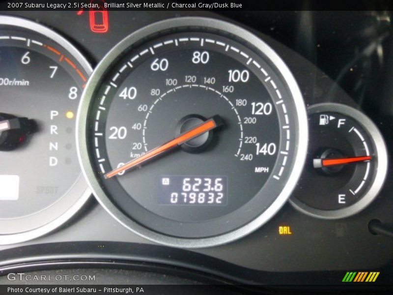 Brilliant Silver Metallic / Charcoal Gray/Dusk Blue 2007 Subaru Legacy 2.5i Sedan