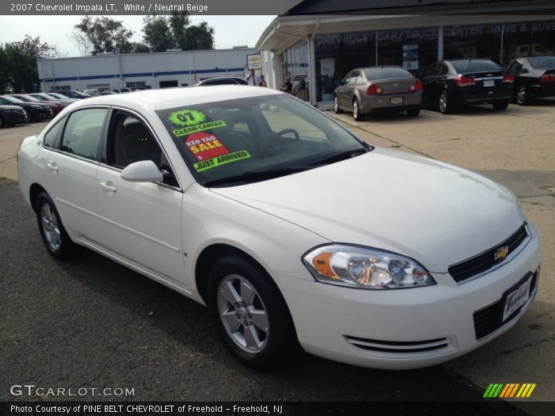 White / Neutral Beige 2007 Chevrolet Impala LT