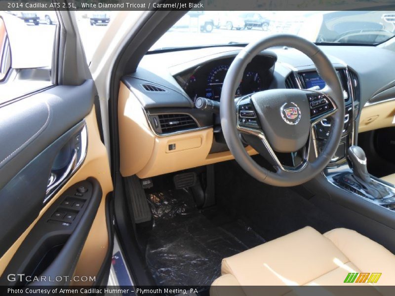 White Diamond Tricoat / Caramel/Jet Black 2014 Cadillac ATS 2.5L