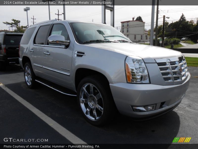 Radiant Silver Metallic / Ebony/Ebony 2014 Cadillac Escalade Luxury AWD