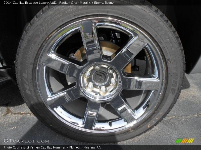 Radiant Silver Metallic / Ebony/Ebony 2014 Cadillac Escalade Luxury AWD