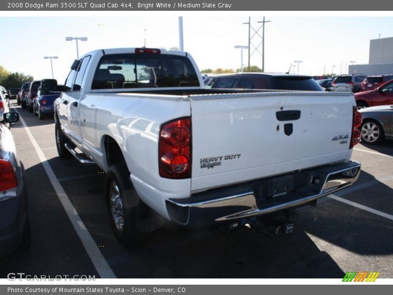 Bright White / Medium Slate Gray 2008 Dodge Ram 3500 SLT Quad Cab 4x4