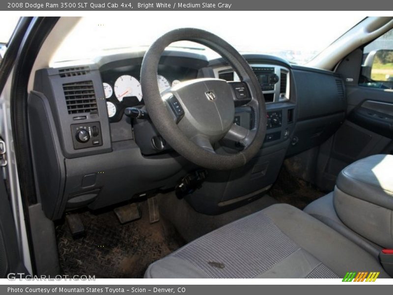 Bright White / Medium Slate Gray 2008 Dodge Ram 3500 SLT Quad Cab 4x4