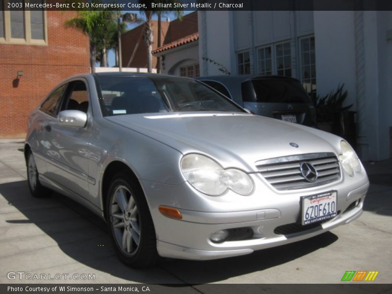 Brilliant Silver Metallic / Charcoal 2003 Mercedes-Benz C 230 Kompressor Coupe