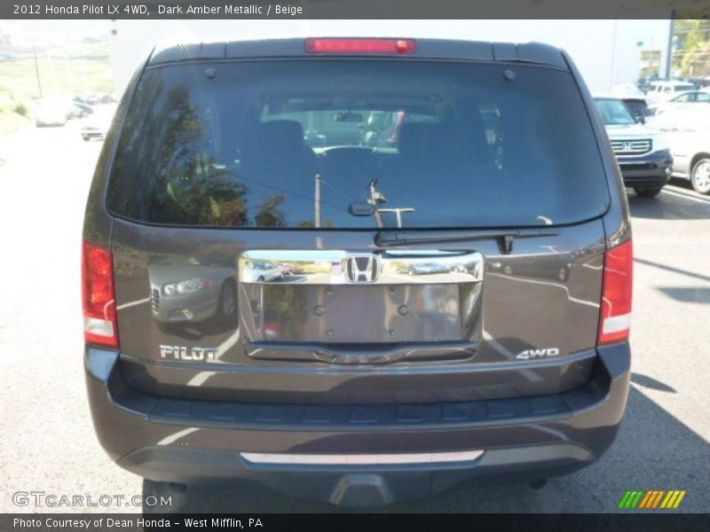 Dark Amber Metallic / Beige 2012 Honda Pilot LX 4WD