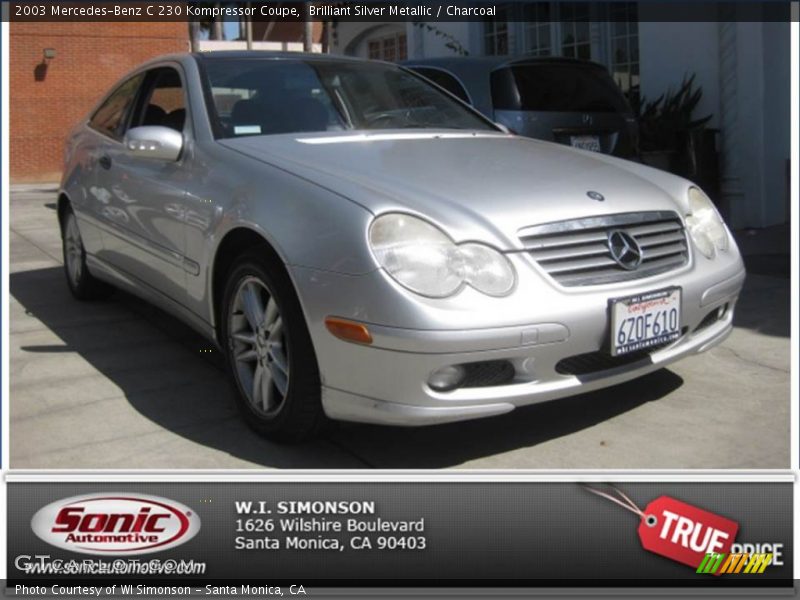 Brilliant Silver Metallic / Charcoal 2003 Mercedes-Benz C 230 Kompressor Coupe