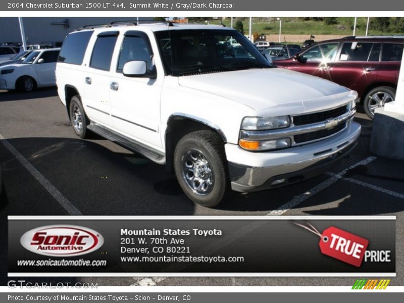 Summit White / Gray/Dark Charcoal 2004 Chevrolet Suburban 1500 LT 4x4
