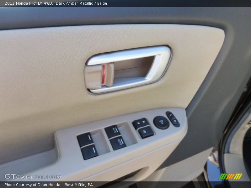 Dark Amber Metallic / Beige 2012 Honda Pilot LX 4WD