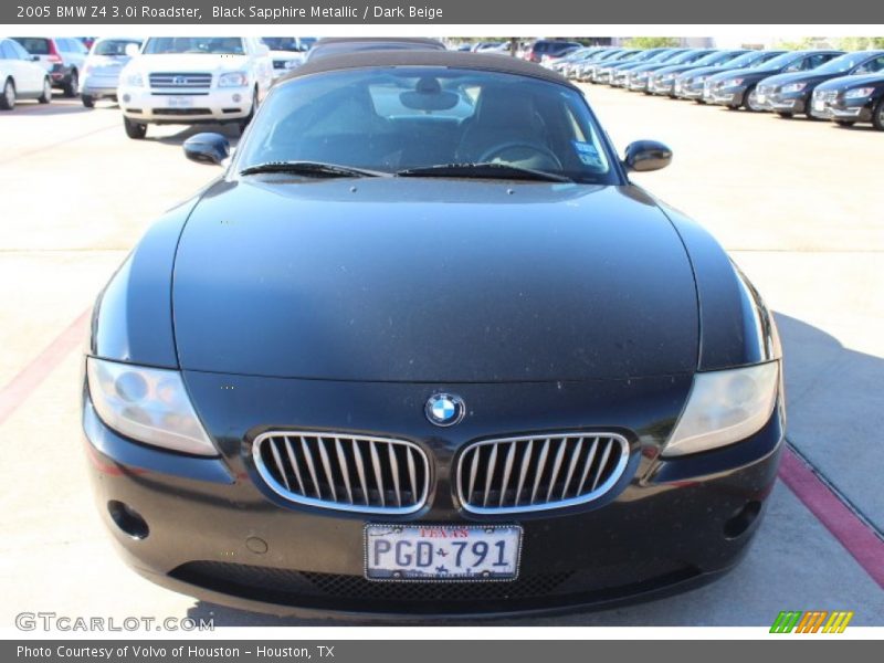 Black Sapphire Metallic / Dark Beige 2005 BMW Z4 3.0i Roadster