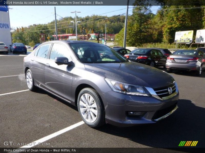 Modern Steel Metallic / Black 2014 Honda Accord EX-L V6 Sedan